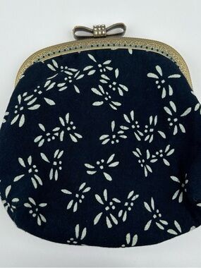 Vintage Navy Floral Clutch Purse